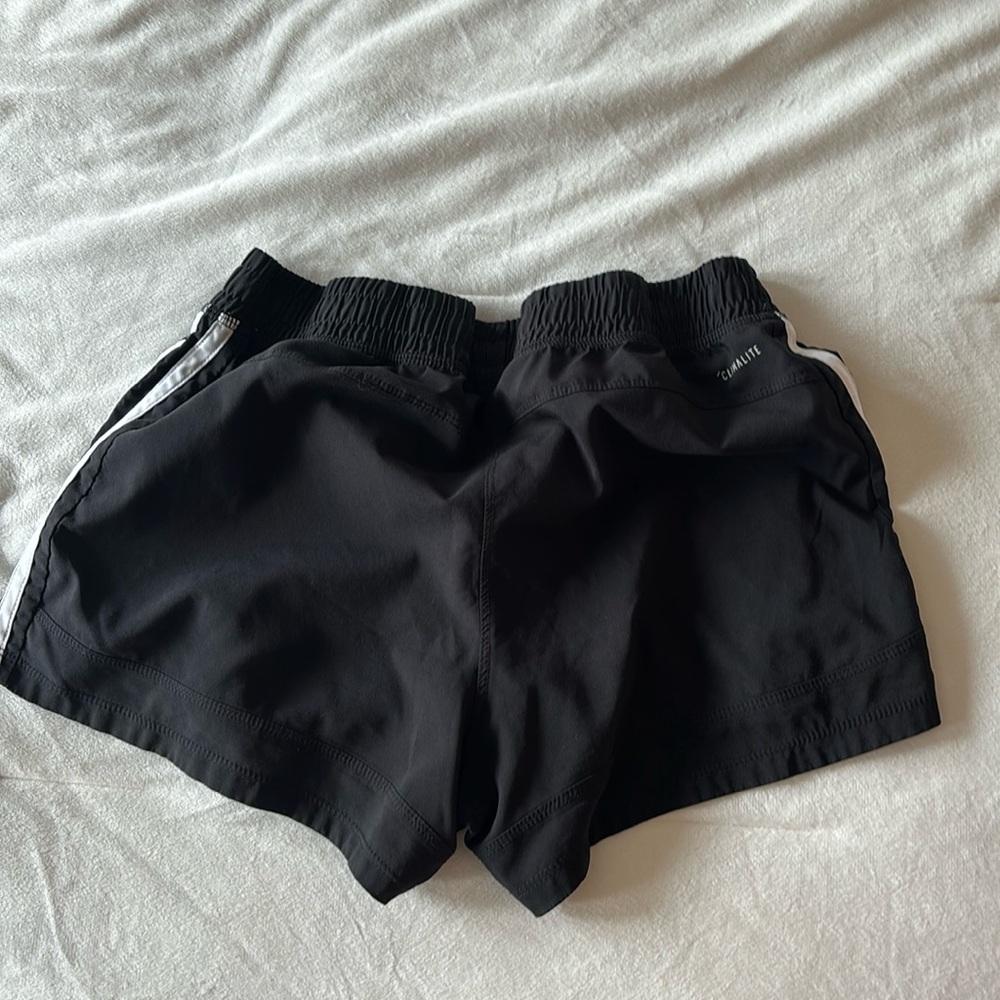 Adidas Black with white Stripe Shorts Small